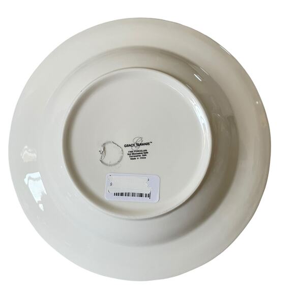 Grace Teaware Christmas Poinsettia Dinner Plates 10.25in Set 4 Holly Berry New - Picture 9 of 16